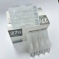 Aguja desechable de 27G y 13mm, seguridad estéril, 27g, 25mm, pequeñas agujas indoloras, piezas de herramientas para párpados