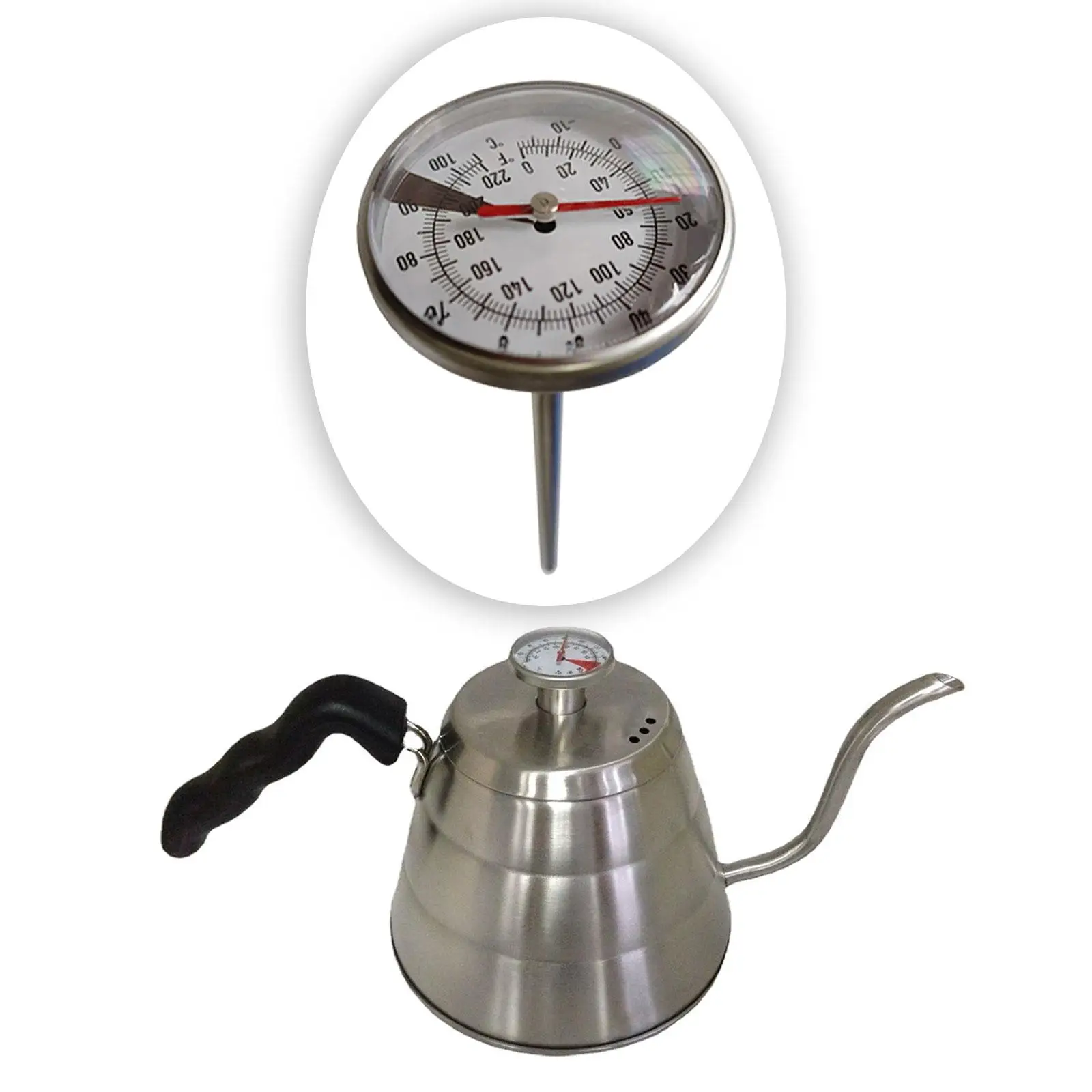 Tea Kettle Thermometer Household Kitchen Tools Stainless Steel Probe Thermometer Gauge for Food Hot Water Oven BBQ Thermometer