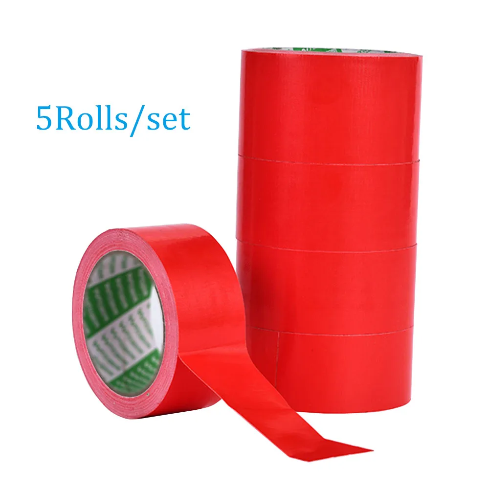 

5Rolls 48mm Red Cloth Duct Tape Carpet Floor Waterproof Tapes High Viscosity Silvery Grey Adhesive Tape DIY Home Decoration 10M