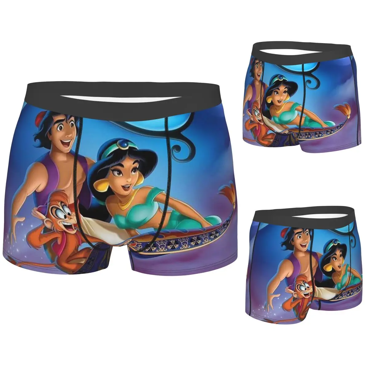 

Трусы-боксеры, шорты, трусики с героями мультфильмов Аладдина, мужское удобное нижнее белье для мужчин, подарки бойфренду