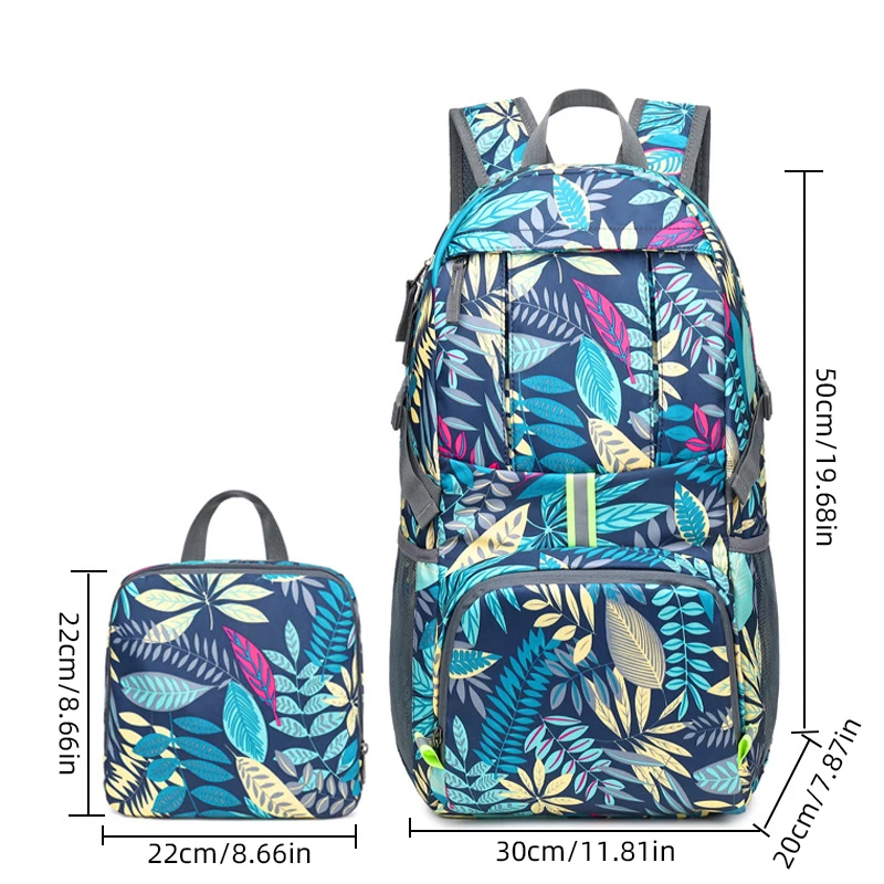 35L Foldable Backpack Lightweight Outdoor Storage Rucksack Print Solid Camping Mountaineering Bag Waterproof Travel Backpacks