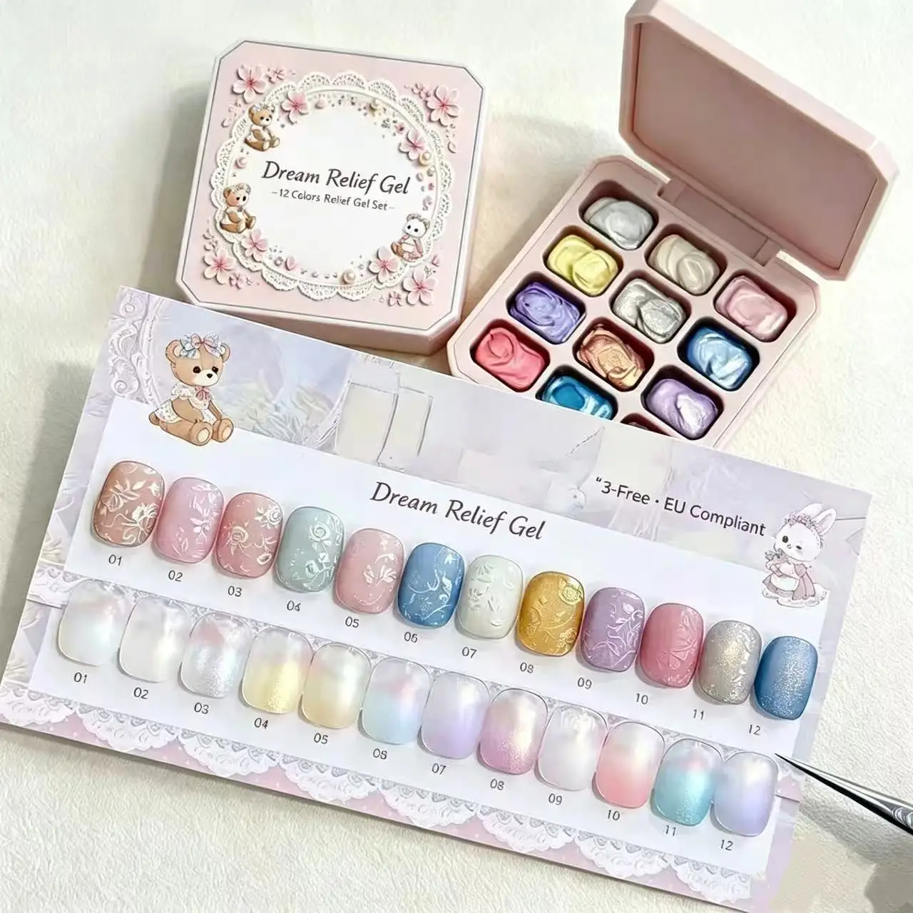 MIANEL 2026 New Dream Wash-Free 3D Embossed Gel Nail Aurora Acetate Pearl Can Be 3D Micro-Carved Painting Gel