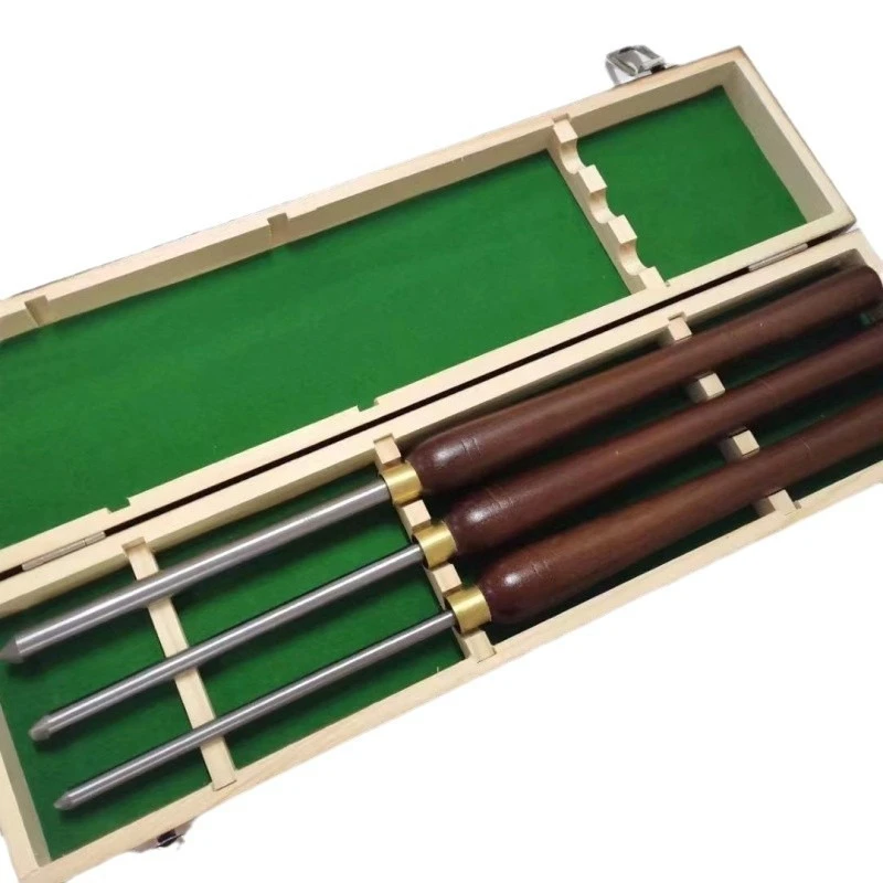

3-piece set of long red handle high-speed steel cart wood knife set processing spot front steel turning tool woodworking