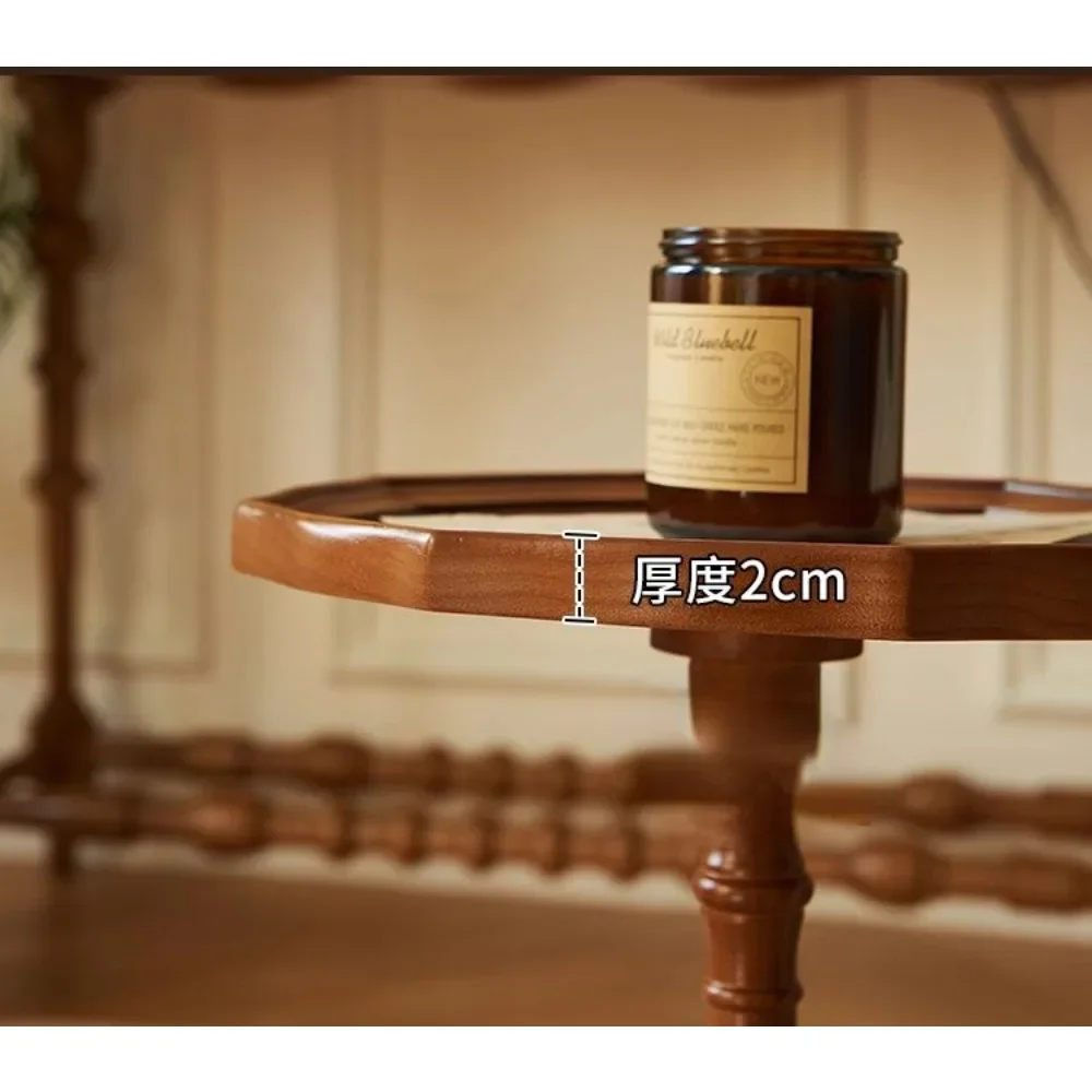 Escritorio lateral para sofá de diseño Retro francés, mesa de centro americana de madera maciza, adorno decorativo para el hogar, mesitas medievales para mesita de noche