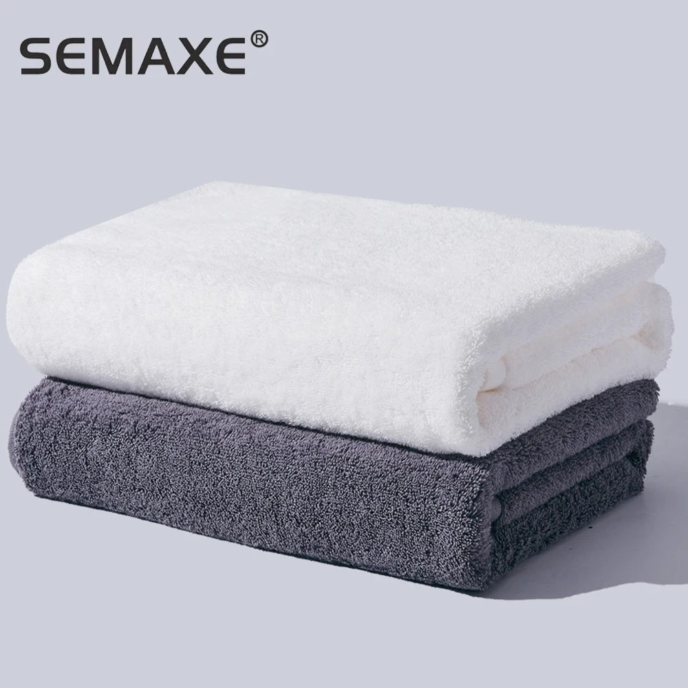 SEMAXE Bath Towel Pure Cotton Luxury High Quality Bath Towel Set 70x140cm Two Piece Set Soft Super Absorbent Yellow White Blue G