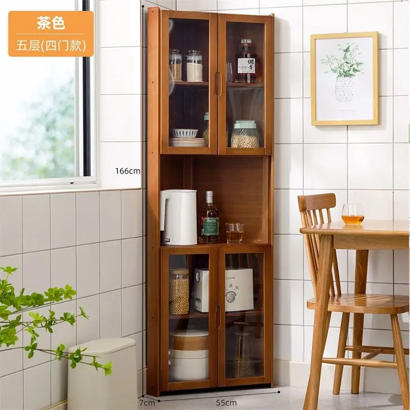 Corner Side Cabinet Wine Cabinet Locker Kitchen Cupboard Tea Cabinet
