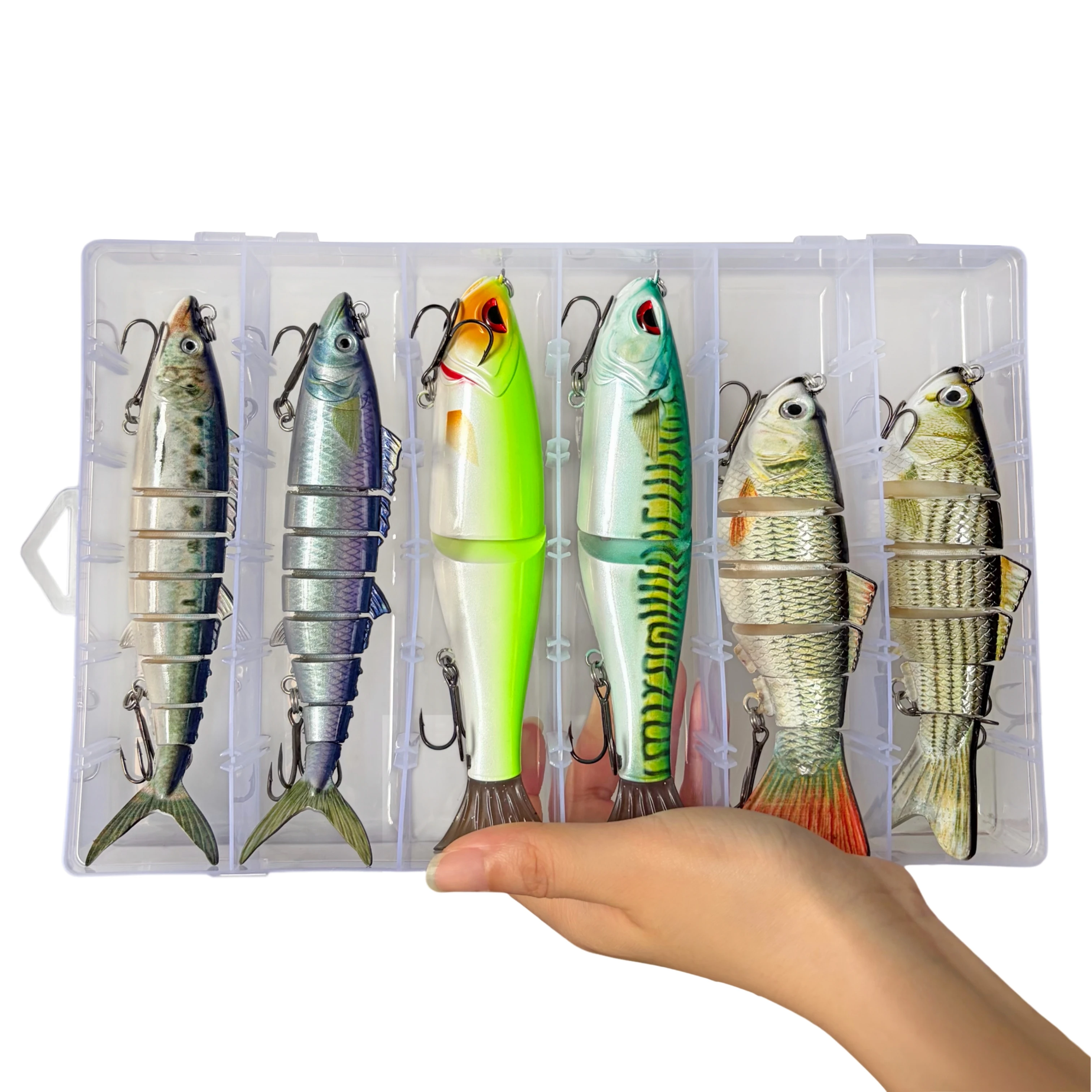 

Набор из 6 приманок Swimbaits Balam Glide Bait: составные жесткие приманки для рыбалки, плавающие и тонущие, для ловли крупной рыбы, басса и щуки