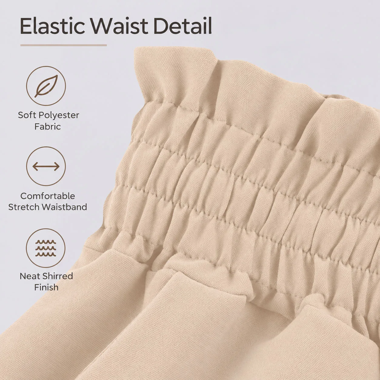 Summer Women Elastic High Waist Drawstring Wide Leg Pants Loose Casual Flowy Trousers for Women Beach Travel Daily Wear
