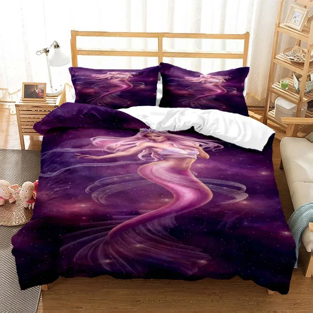 Zodiac Mermaid Digital Print 3D Duvet Cover Bedding Set Comforter Linen Pillowcases Home Decor Single Double Twin King Queen