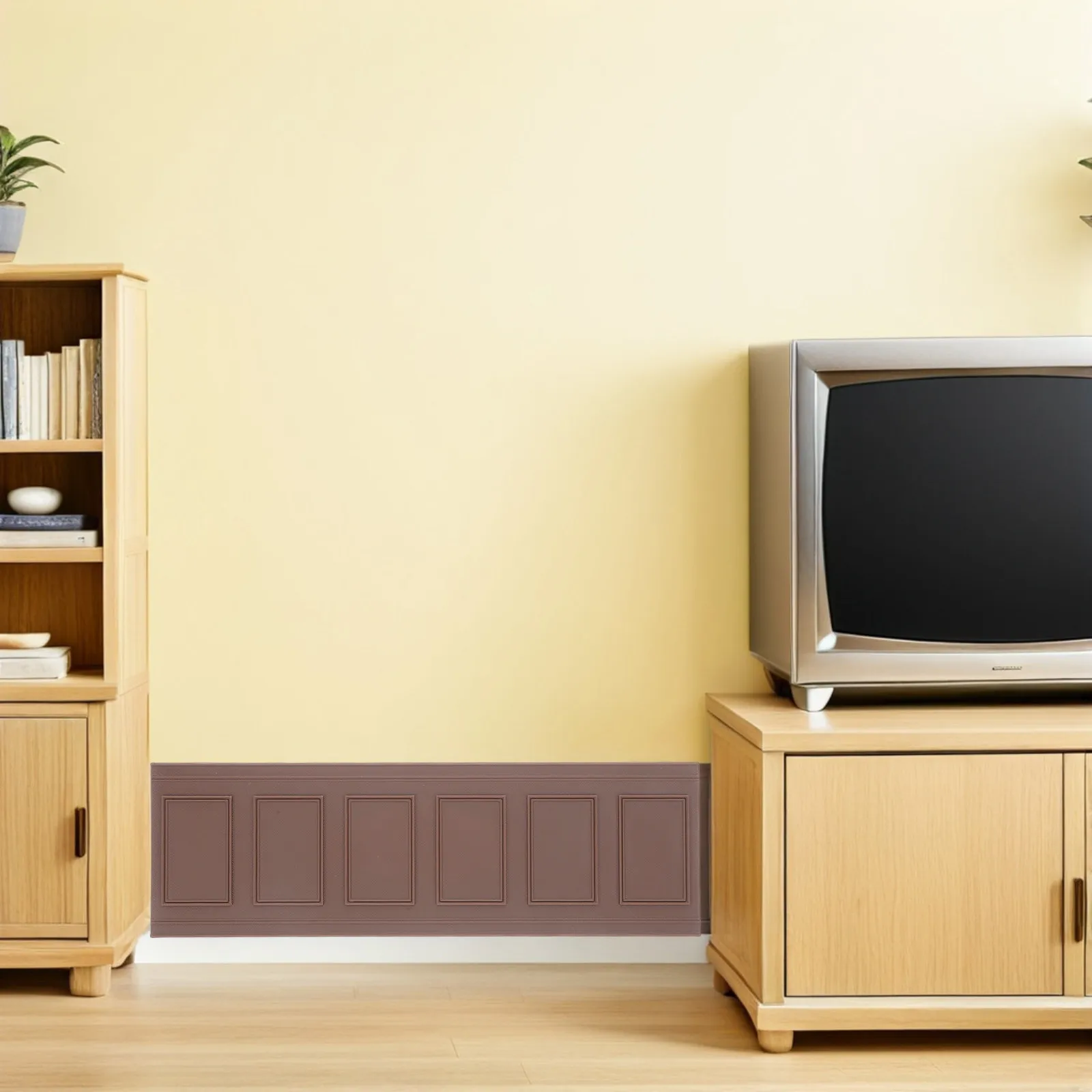 

Self Adhesive Peel and Stick Dollhouse Trim Miniature Baseboard Skirting Wainscoting Wall Panel Decorative for Small Scenes