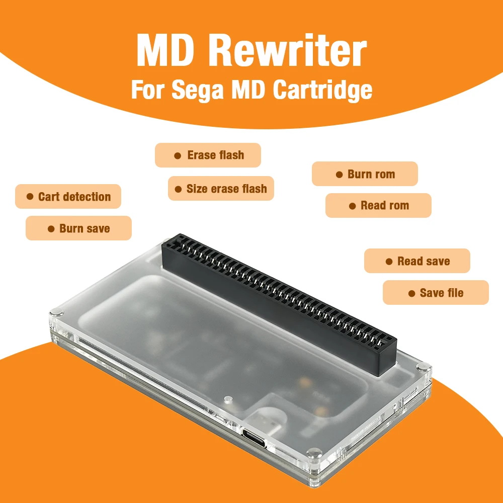 MD Reweriter Game Cartridge Burner Programmer For Sega 16bit MEGA Drive/Genesis Game Console