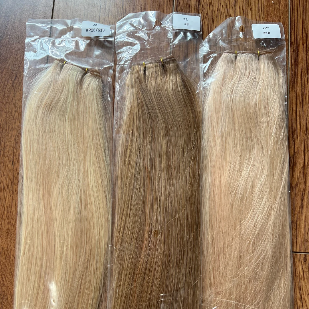 Clearance Sale Human Hair Extensions Genius Weft Double Human Hair Bundles 50G Straight Invisible Hair Extensions For Women