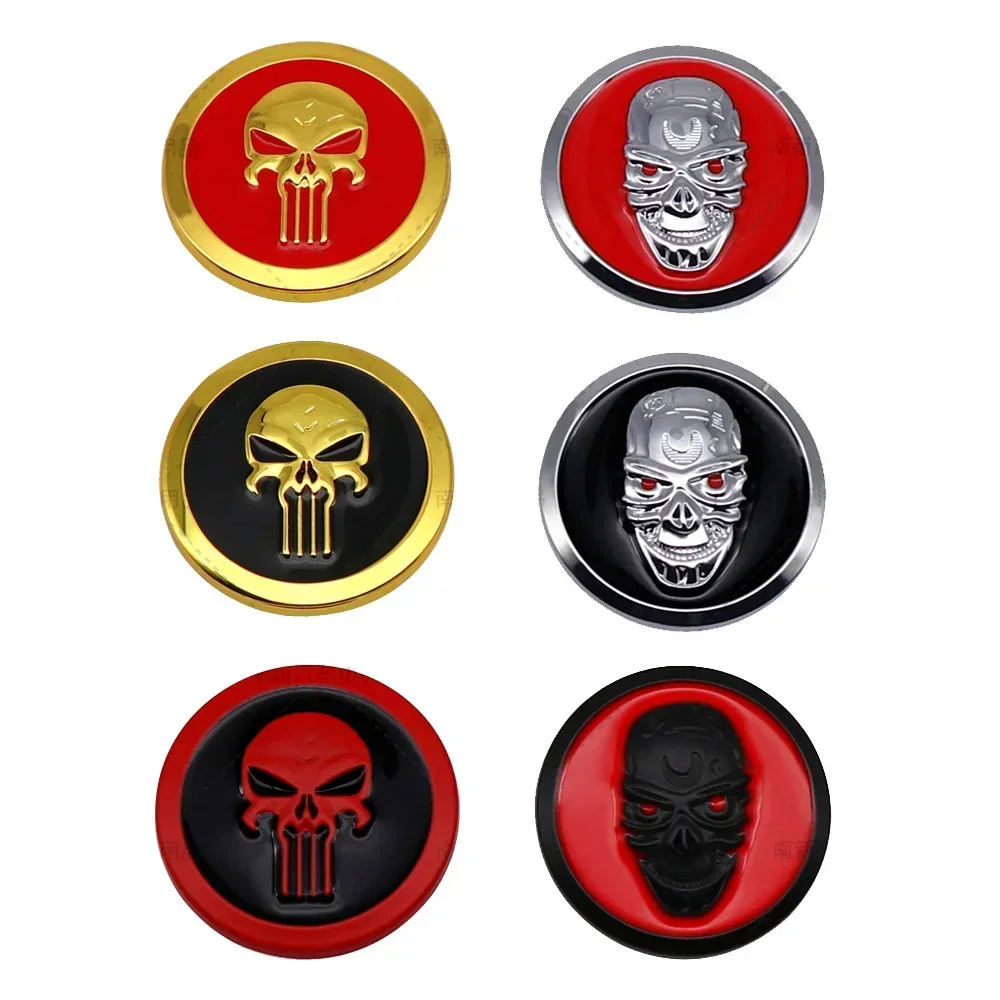 

4 см металлический значок с черепом, боковая эмблема кузова автомобиля, наклейка на багажник, наклейка для Tesla Lexus Nissan Ford Volkswagen BMW Land Rover, аксессуары