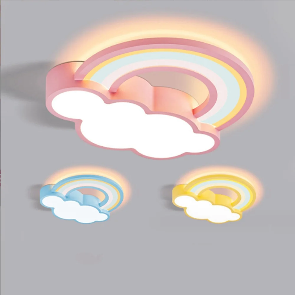 Cloud Rainbow Bedroom Ceiling Lamp Modern Cartoon Children Room Chandelier Originality Intelligent LED Indoor Decorate Luminaire