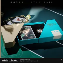 [Genuine] Aventurine Character Prop Gift Box Game Honkai Star Rail Авантюрин Cosplay Cards Gold Coins Anime Diy Accessories Set