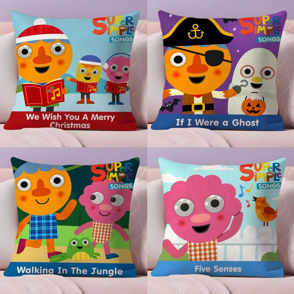 Cartoon Noodle & Pals Cushion Cover Soft Short Plush Double-Sided Printing Home Decor Machine Washable Pillow Case Gift