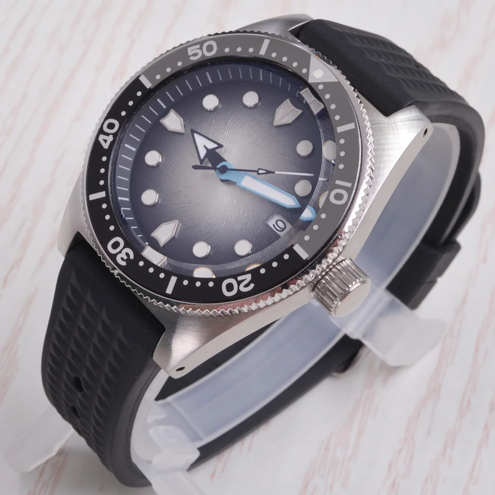 

40MM Custom Logo Seiko NH35 Movement Sapphire Glass Stainless Steel Rubber Strap Waterproof Luminous Automatic Mechanical Watch