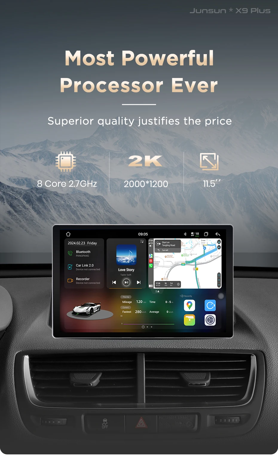 Junsun 7870 2K Wireless CarPlay Android Auto Radio für Opel Mokka 2012 2013 2014 2015 2016 GPS Navigation DSP DTS 360 BT FM Plug & Play – Detail 3