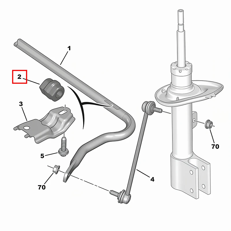 9804834380 5094E0 5094E3 5094E2 5094C4 Front Stabilizer Bar Bushing Balance Bar Rubber For Peugeot 307SW 308CC 3008 Citroen C4
