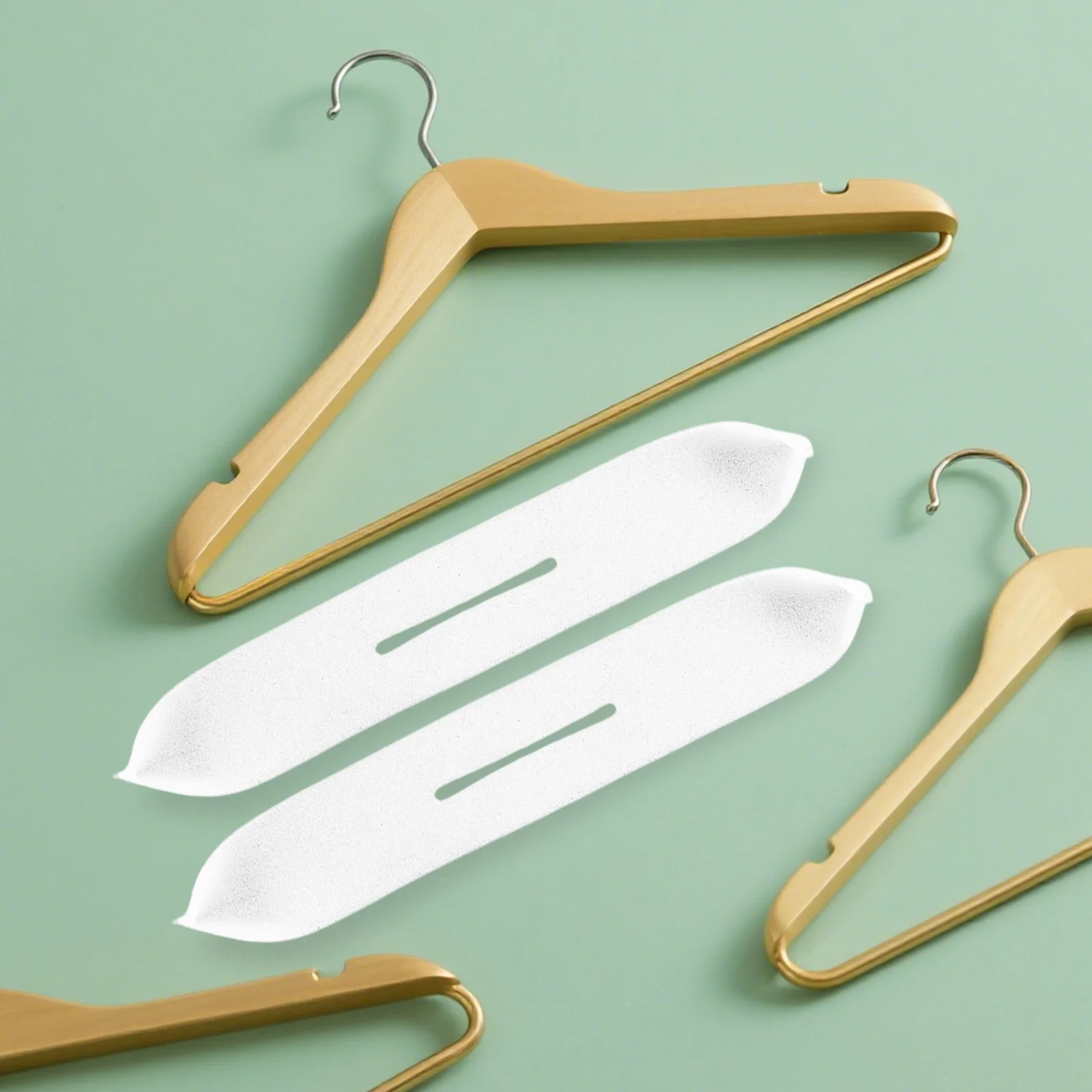 

50pcs Anti Slip Sponge Covers Hangers White Foam Clothes Protectors 35x8x03cm No Mark Soft Practical Dormitory Storage