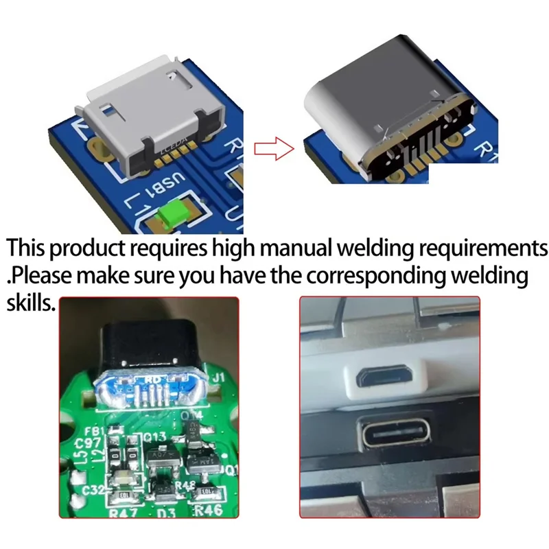 Connecteur AA60-USB type-c femelle, 5 broches, prise SMD SMT, Port de chargement, 10 pièces pour le soudage de PCB, adaptateur de réparation, bricolage