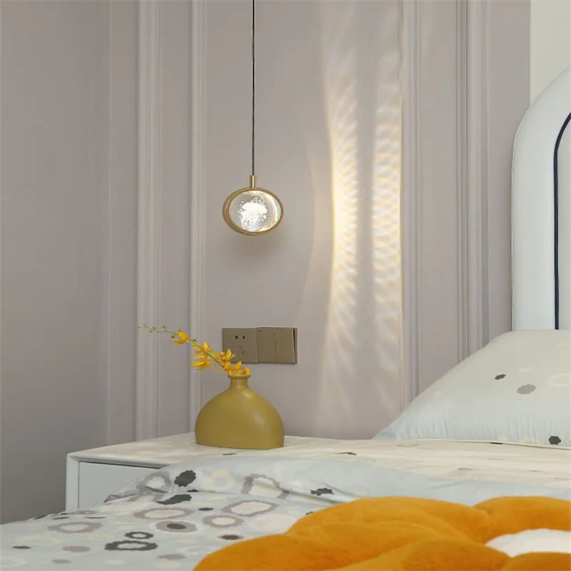 Senior Sense Room Light Bedroom Light Modern Simple Bedside Chandelier Burst Network Red Light Small Hanging Wire Lamp