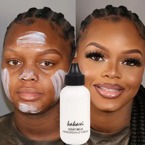 Crema de Base líquida de leche de cabra, 50ml, hidratante, control de aceite, corrector mate, cosméticos, cubierta impermeable, crema Base para acné, maquillaje