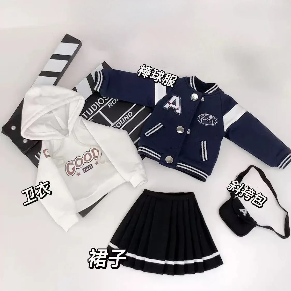 Nuovo 1/4 vestiti per bambole vestito carino set da baseball per 45 cm bambola Bjd vestire vestire giocattoli per ragazze casa da gioco accessori per bambole, nessuna bambola