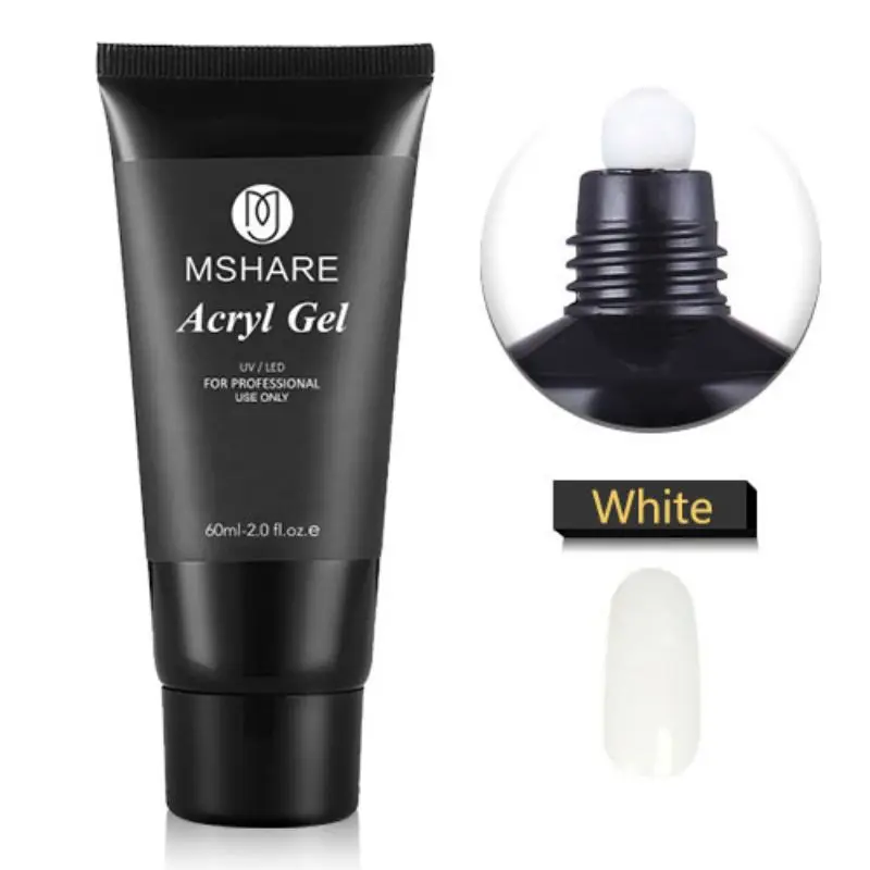 MSHARE Poly Nail Extension Gel TPO Hema Free Milky White Nails 60g Nail Extension Camouflage Quick Building Finger 60ml image 3