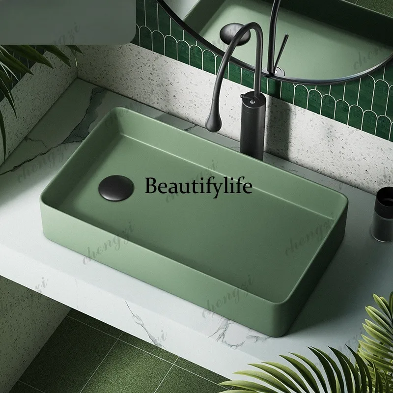Side sink upper basin, household washbasin, balcony washing machine, left and right deepened basins
