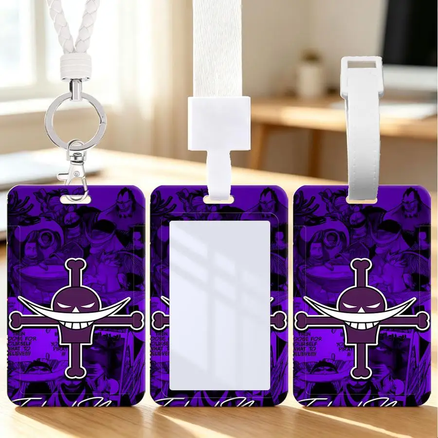 1pc Multi functional Student Bus ID Card Nurse Badge Card Protective Cover Lanyard cable tie Luggage tag card holder Pirate Flag