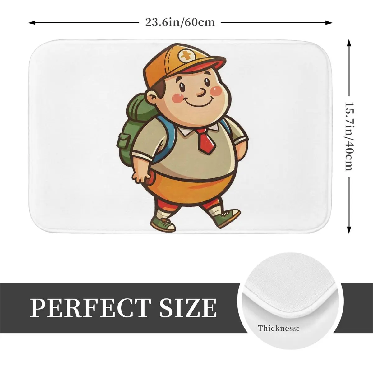 A Cheerful And Chubby Scout Kid Ready For Adventure Non-slip Doormat Floor Mat Carpet Rug for Kitchen Home Bedroom Footpad Mats