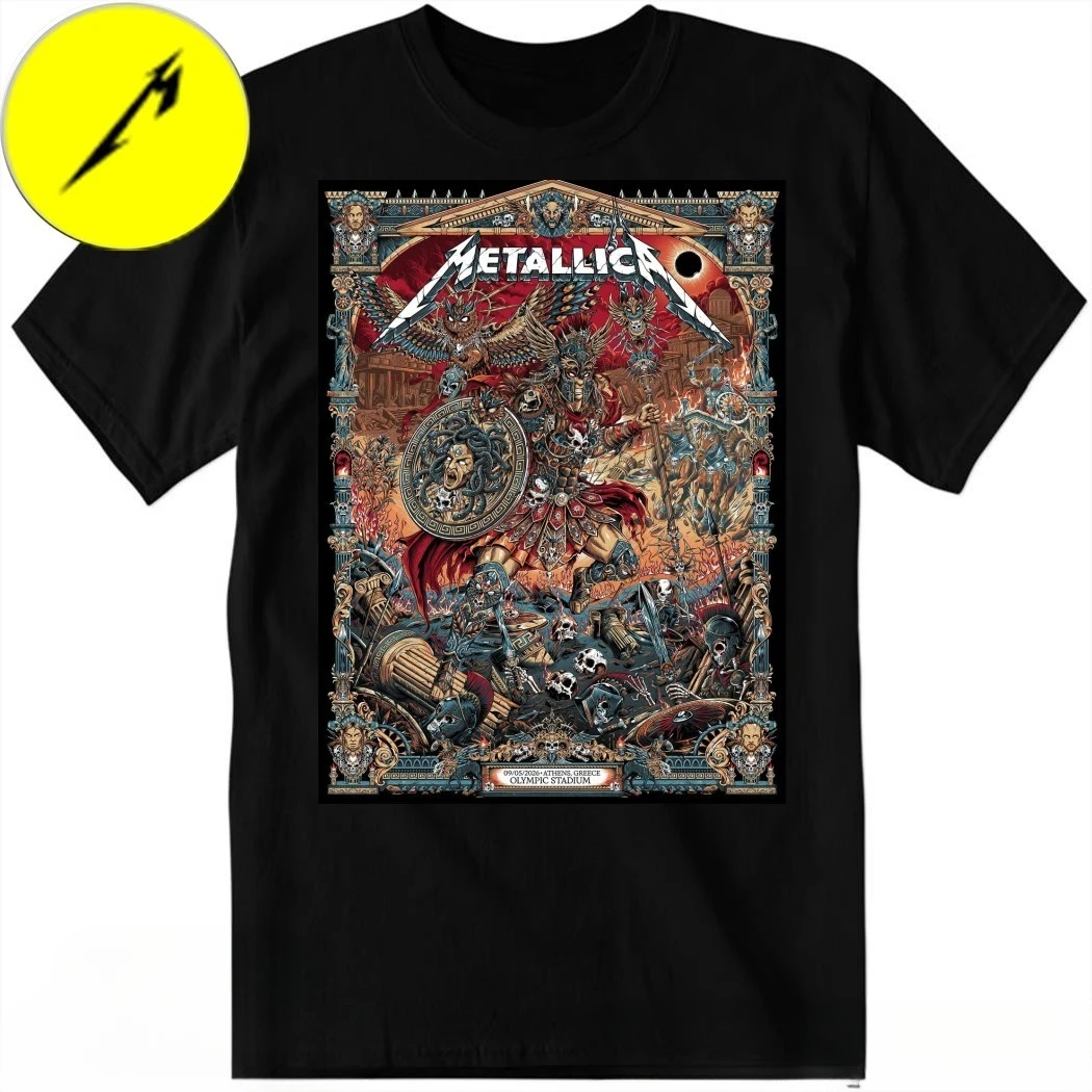 Metallica M72 Athens Greece Olympic Stadium 2026 Medusa Band T-Shirt Cotton Graphic Tee Men Women Summer Streetwear