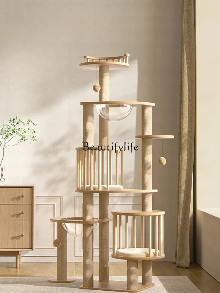 Cat Climbing Frame Cat Nest Tree Integrated Cat Scratching Tree Jumping Platform Lying Frame Climbing Large Non-Solid Wood Toys