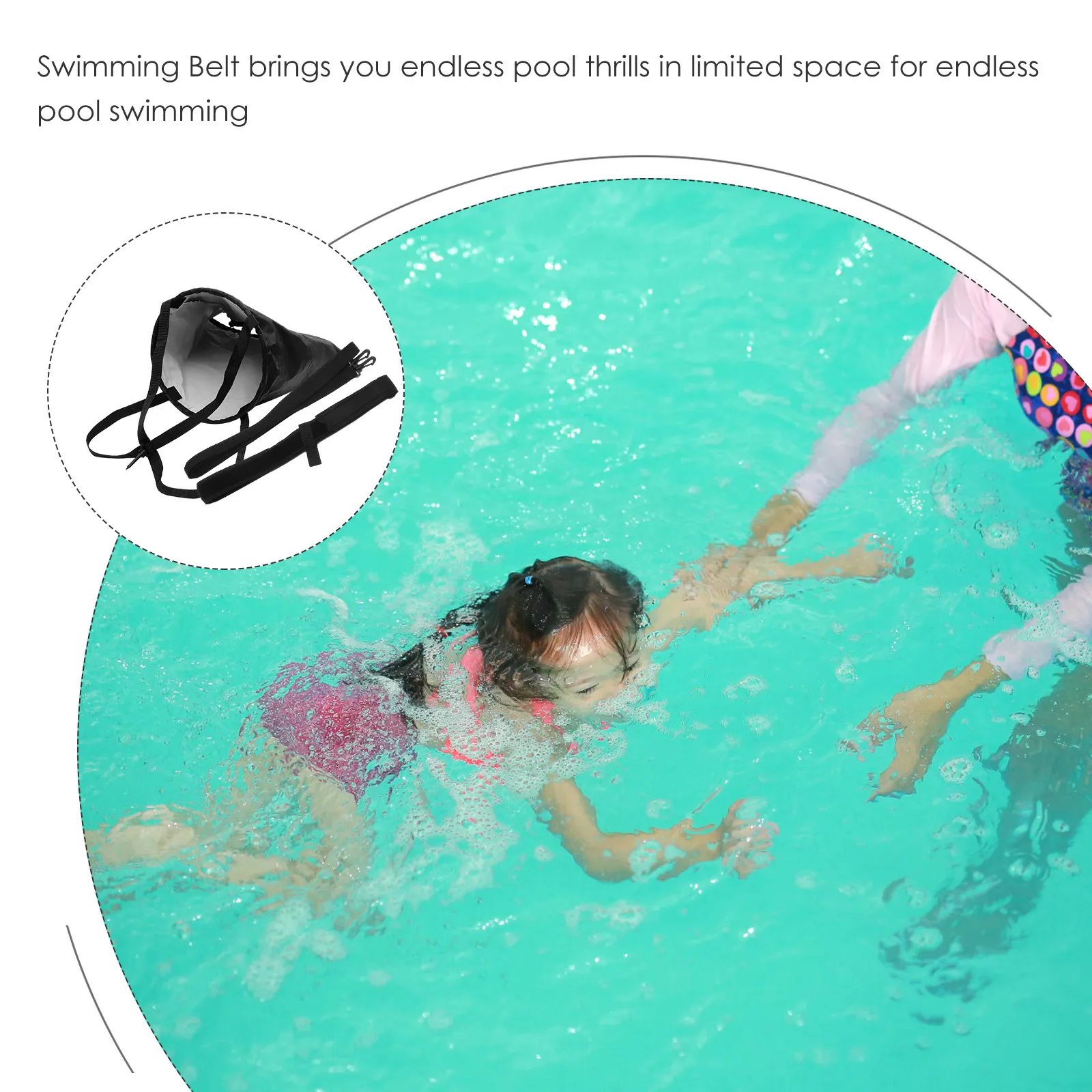 Swimming Resistance Parachute Set Adjustable Cord Belt for All Strokes Aqua Jogging Training Gear