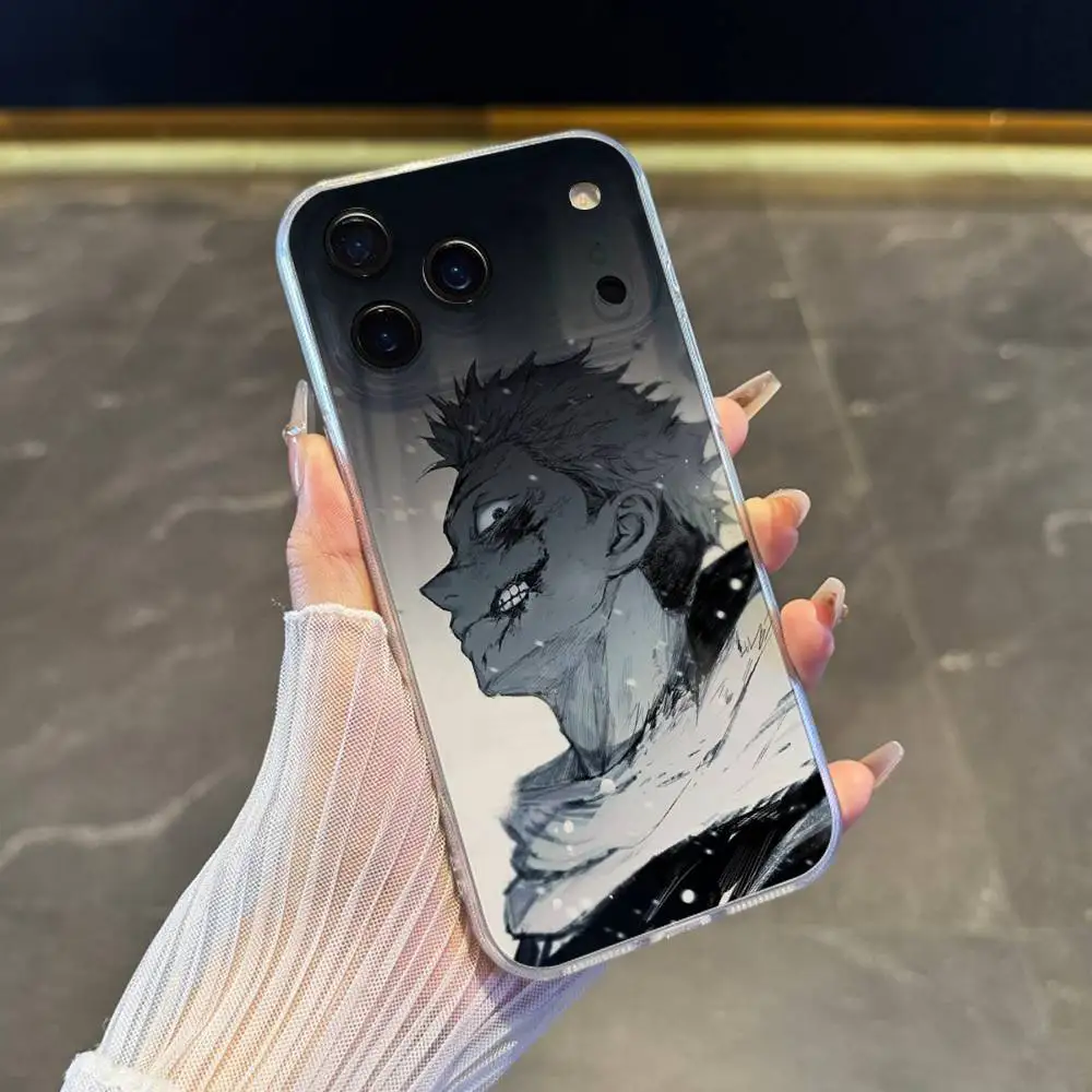 Y-Yuji Itadori Ryomen Sukun Phone Case For iPhone 17,16,15,14,13,12,11 Pro,Max,Plus,X,XS,XR,SE4,E Mini Transparent Soft Cover