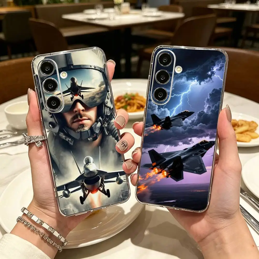Cool fighter jet  Clear Phone Case for Samsung A71, A70, A52, A51, A40, A30, A20