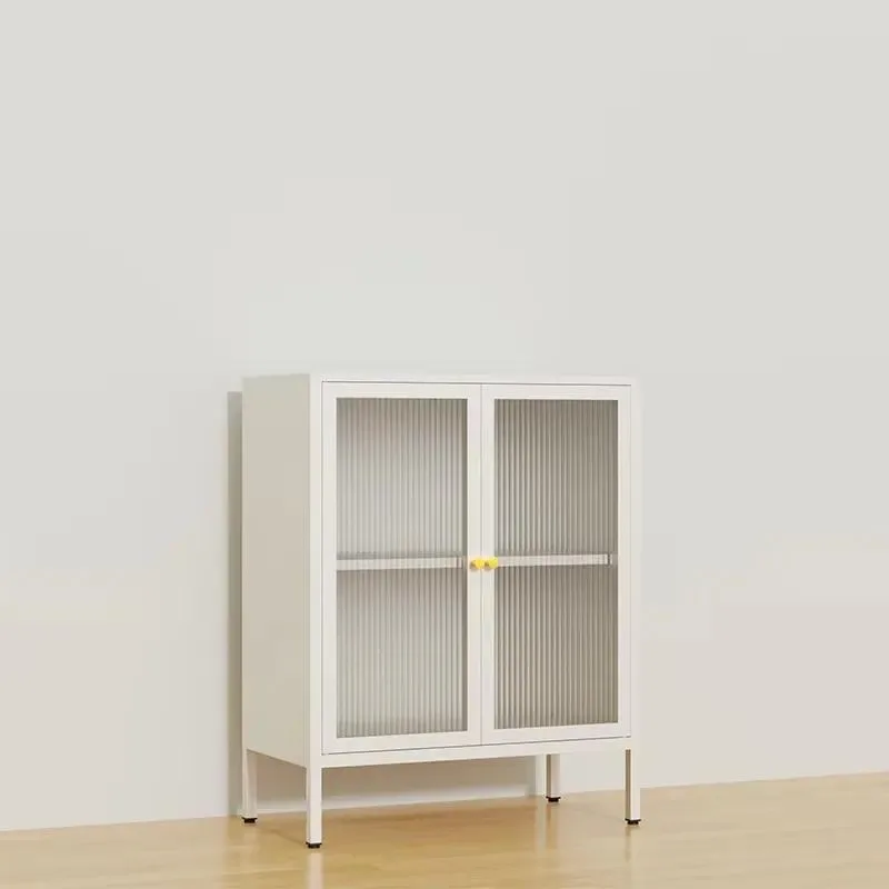 Nordic Style Metal Sideboard with Changhong Glass Cabinet Multi Layer Dish Storage Locker for Balcony and Living Room