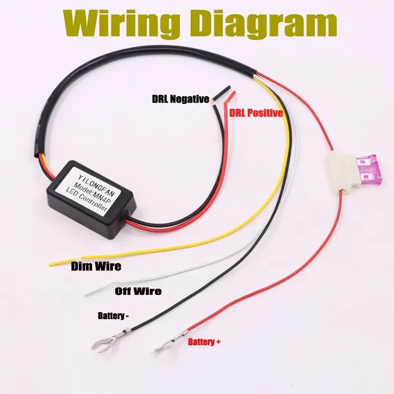 Car Auto LED Daytime Running Light Relay Harness DRL Controller Module Auto ON/OFF Dimmer 2pcs 12-18V Fog Light Controller