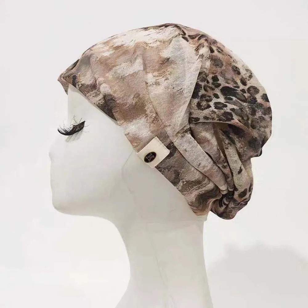 Vintage Paisley Beanie Versatile Style Retro Print Polka Dot Cap Lightweight Texture Soft Touching Face Framing Bonnet