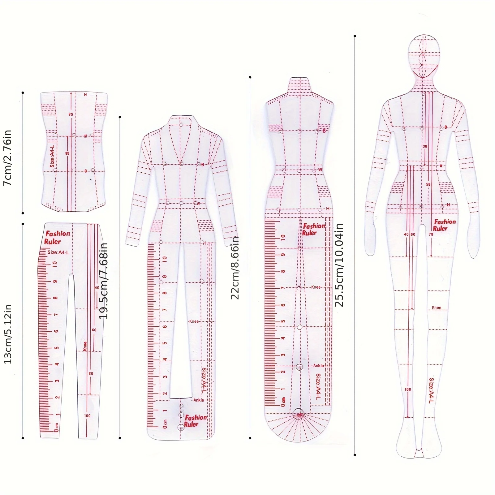 Transparent Body Model Skirt Design Template - Hand drawn Fashion Model Pattern, Suitable for Sewing and Weaving