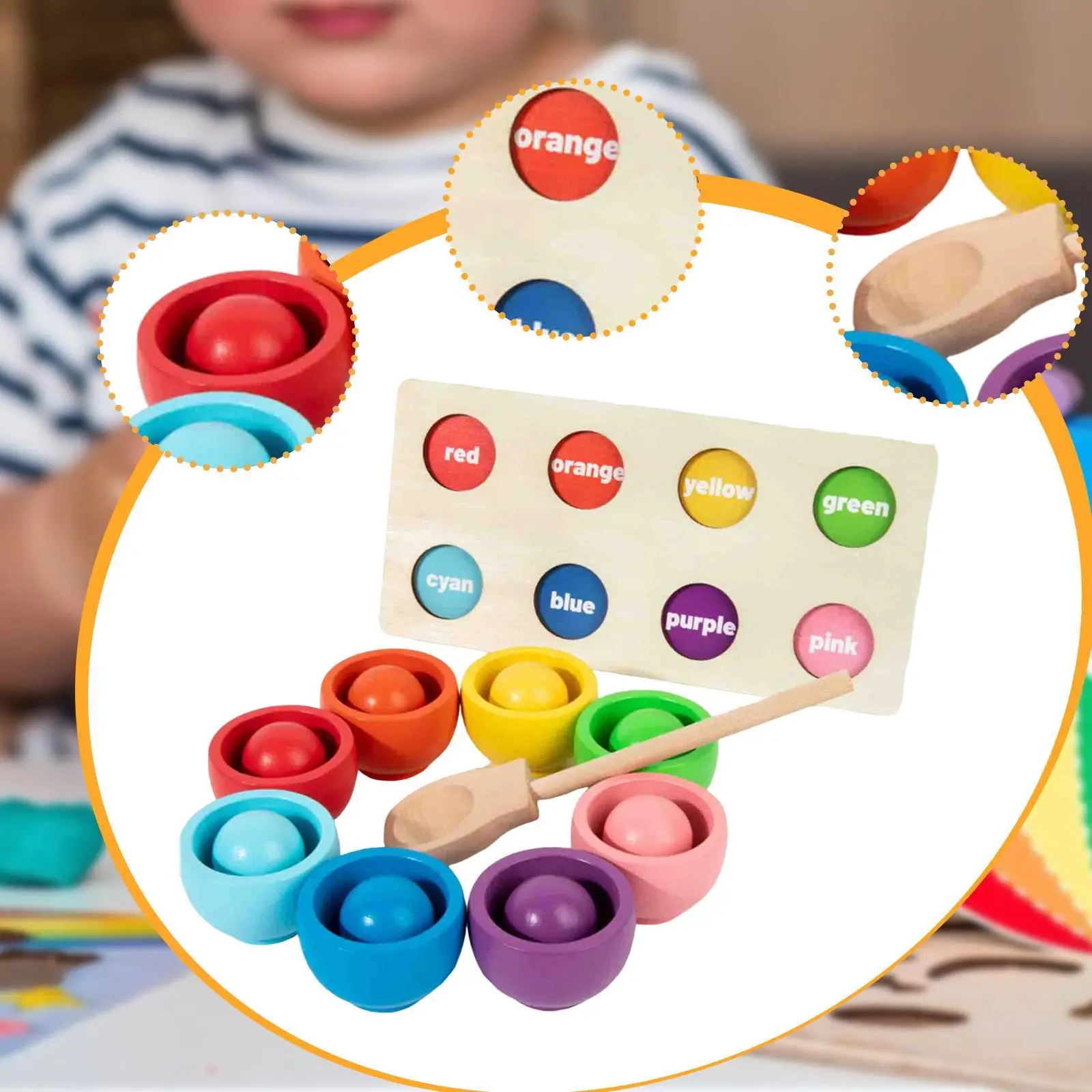 Boules dans les tasses développement cadeau d'anniversaire bébé couleur tri tasses pour enfants