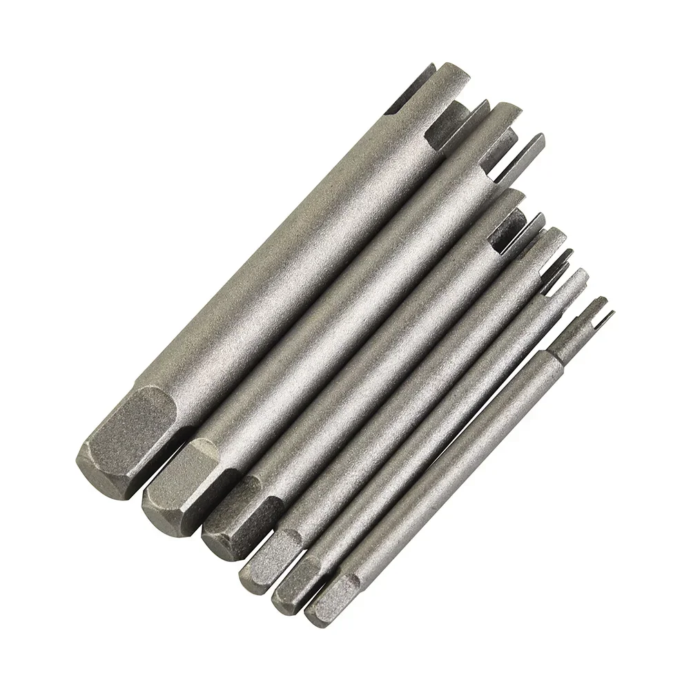 6pcs Remove Stripped Damaged Screw Tap Extractor Broken Head Screw Removal Tool, M5, M6, M8, M10, Alloy Steel Extractor