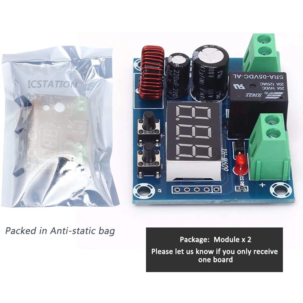 2PCS XH-M609 Voltage Protector Low Voltage Cutoff DC 12-34V Over Discharge Protection Module for Lead Acid Lithium Battery