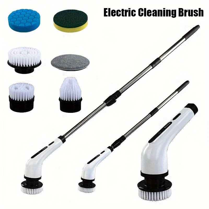 

6-in-1 Electric Cleaning Brush Spin Cleaning Scrubber Electric Cleaning Tools Parlour Kitchen Bathroom Windows Car Clean Gadgets