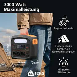 Estación de energía portátil 1800W LiFePO4 1024Wh para camping