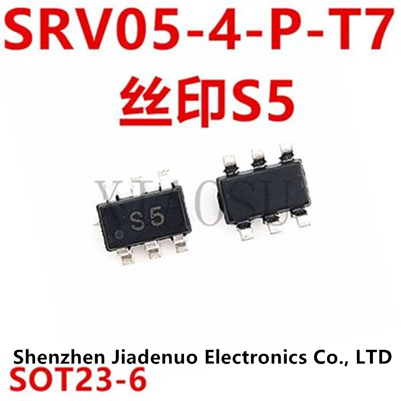 (20piece)100% New  Srv05-4-p-t7 SRV05 Silkscreen S5 Patch SOT23-6 Suppressor Tube  Chipset