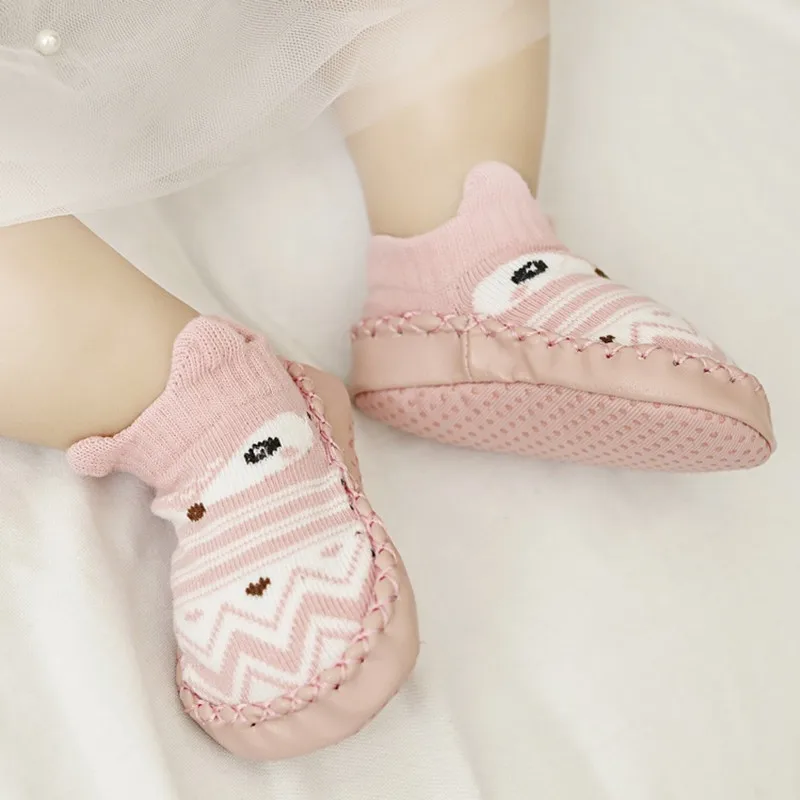 Mode Baby Sokken Rubberen Zolen Pasgeboren Sok Herfst Winter Kinderen Antislip Zachte Zool Sokken