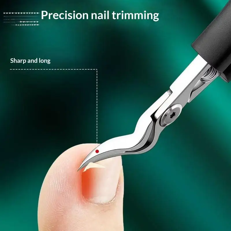 Heavy-Duty Stainless Steel Toenail Clipper Serrated Blade Durable Cutter for Thick & Ingrown Toenails Home Salon Use