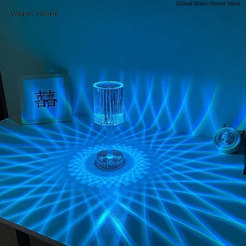 Ins 16 Color Touch Remote Crystal Table Lamp, Bedroom Bedside, Diamond LED Night Lights, Home Decor Lighting, Anime Star, Galaxy